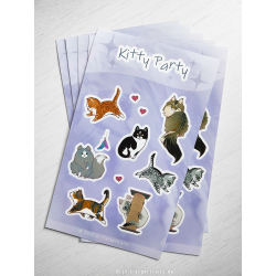 Sticker sheet - "Kitty Party"