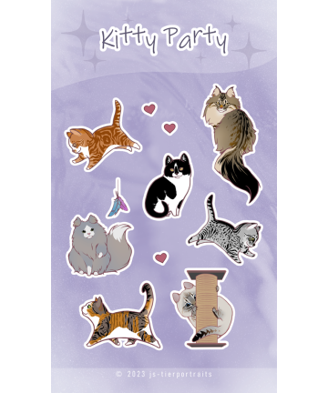 Sticker sheet - "Kitty Party"